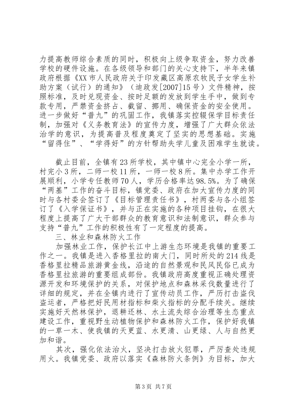 镇上半年政府工作总结_第3页