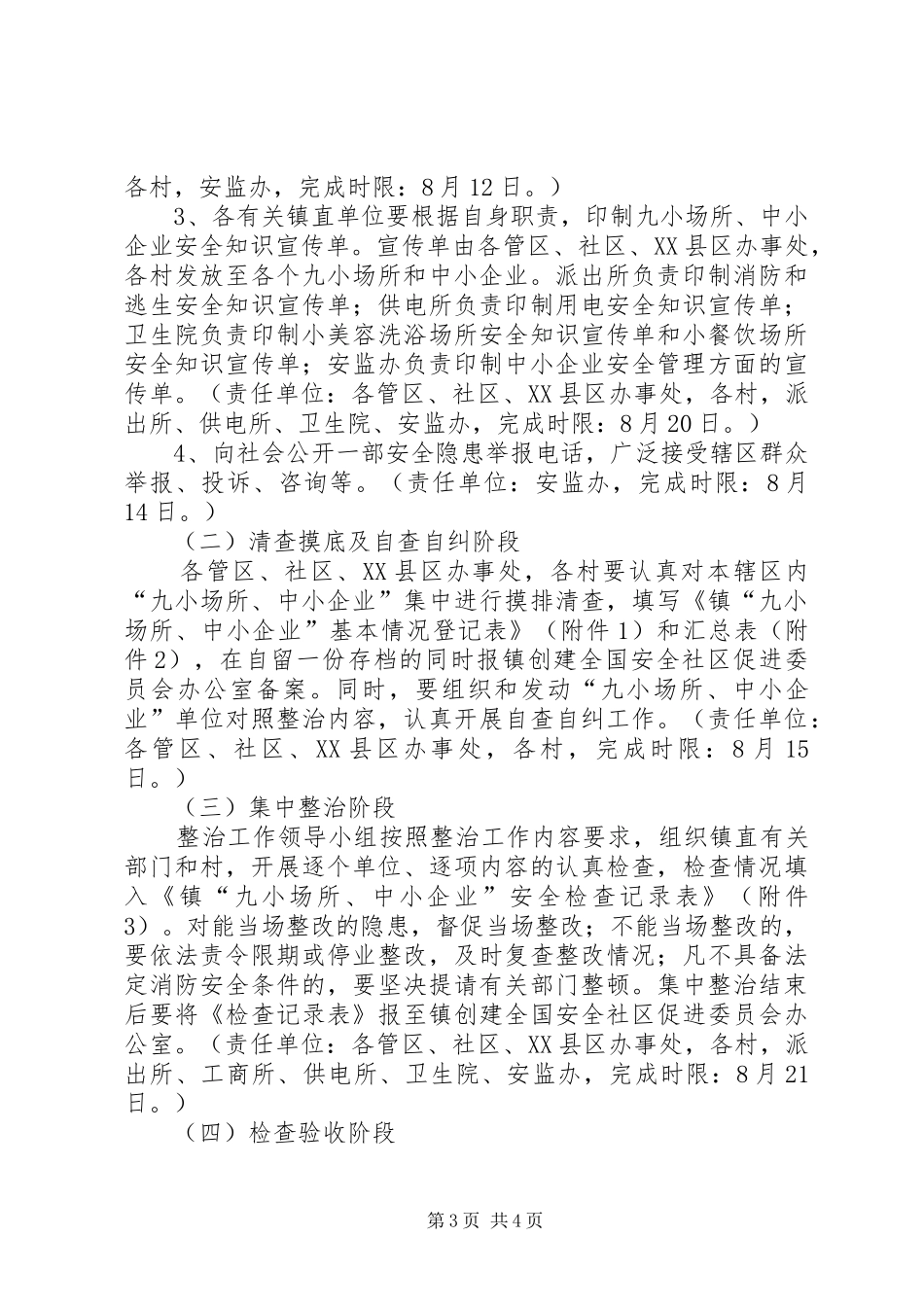 小场所安全生产管理整顿实行实施方案_第3页