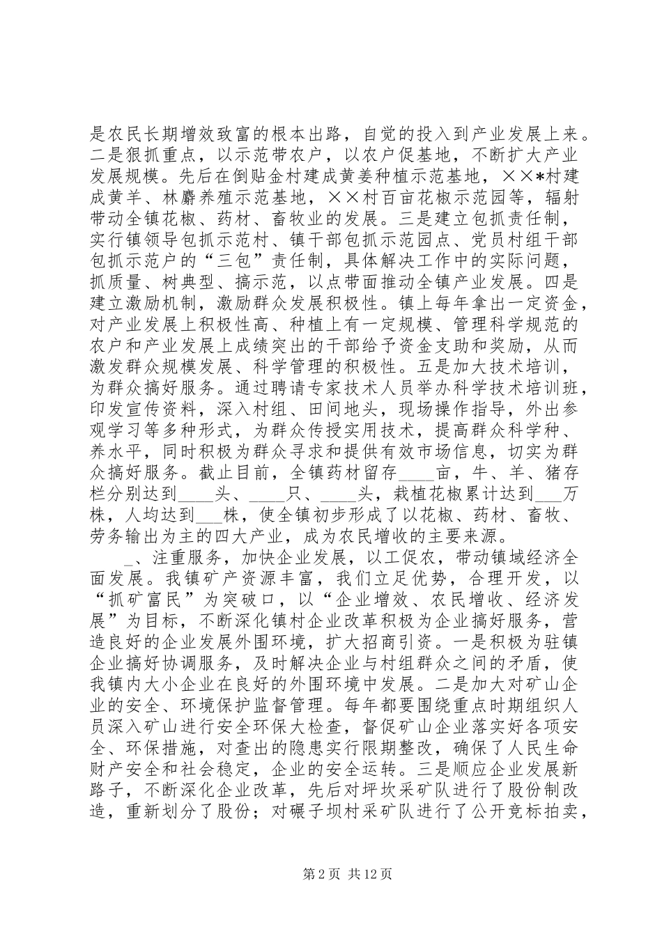 镇党委班子届期工作总结_第2页