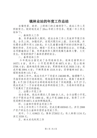 镇林业站的年度工作总结