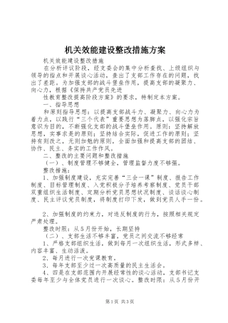 机关效能建设整改措施实施方案
