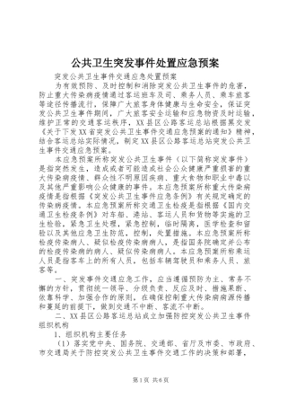 公共卫生突发事件应急预案