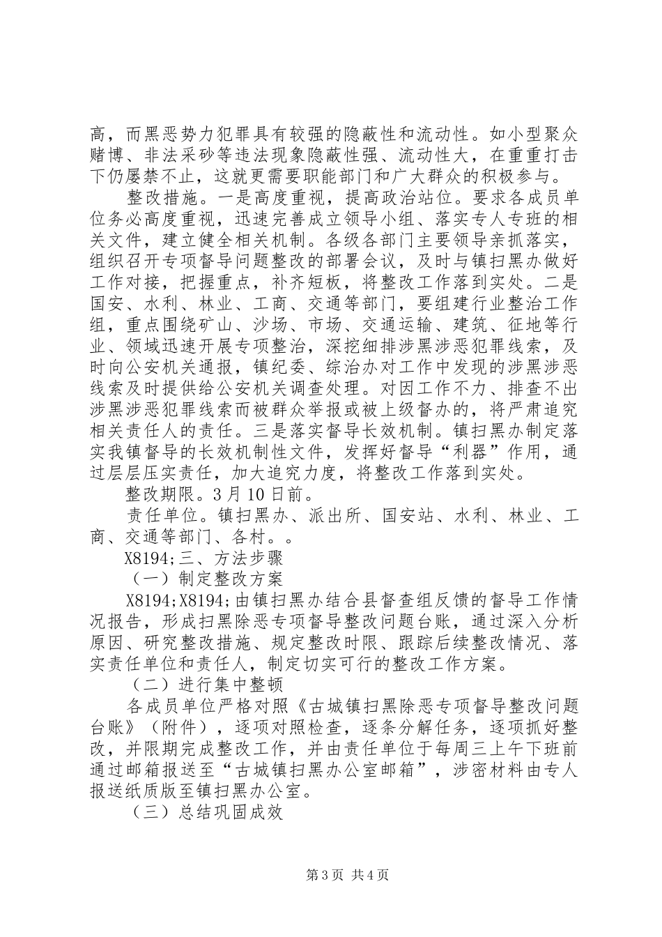 扫黑除恶专项督导问题整改工作实施方案_第3页