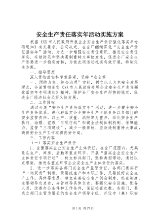 安全生产责任落实年活动方案