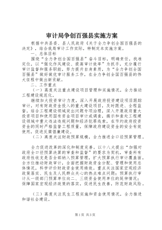 审计局争创百强县方案