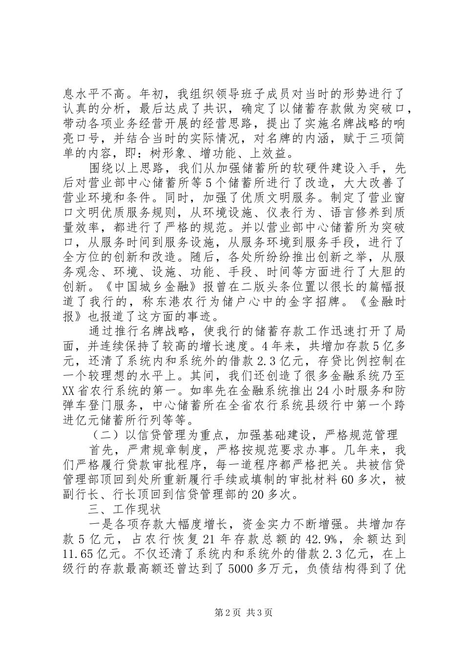 银行行长XX年度工作总结_第2页