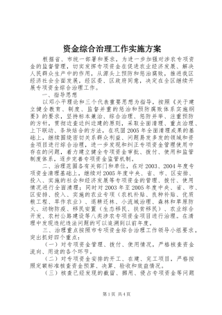 资金综合治理工作方案