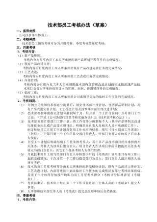技术部员工考核办法