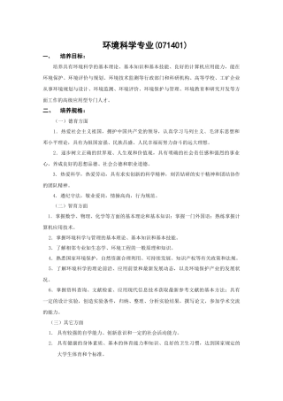 环境科学专业(071401)