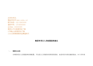集团单项目人员配置建议书