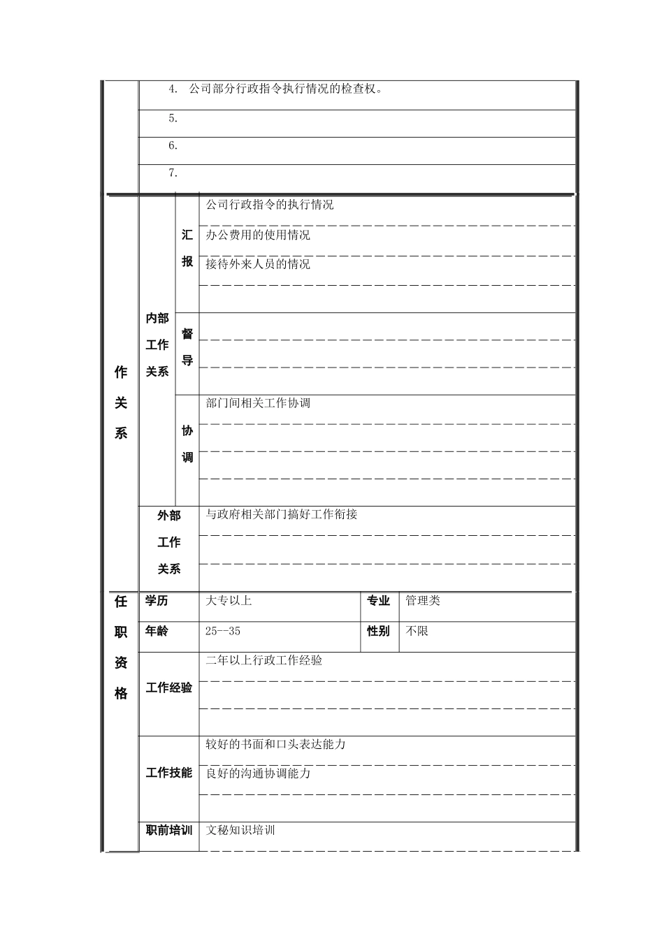 江动股份-办公室文秘职务说明书_第2页