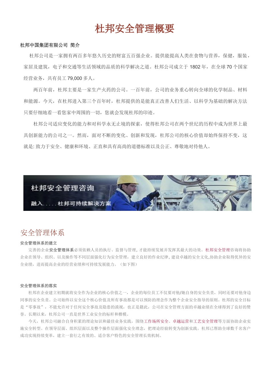 杜邦安全管理概要_第1页