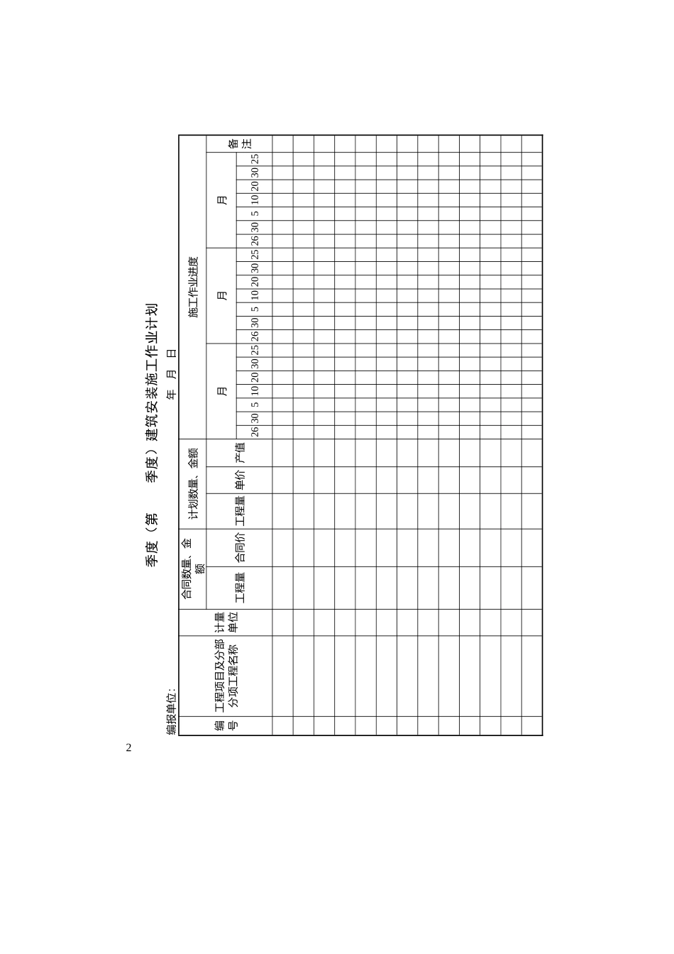 季度建筑安装施工作业计划_第1页