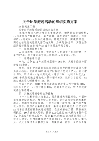 关于比学赶超活动的组织方案