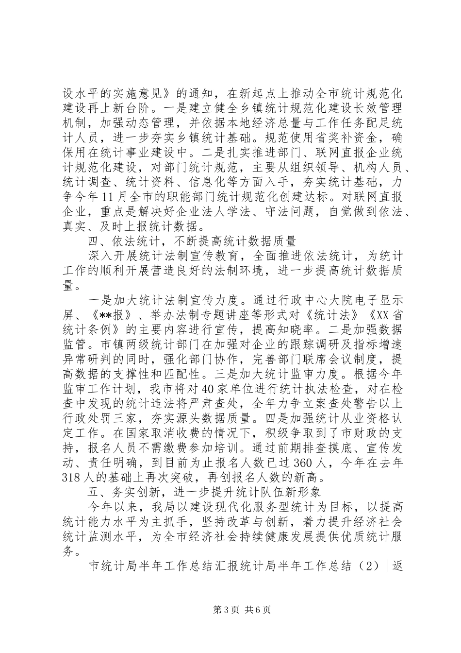 统计局半年工作总结2篇_第3页