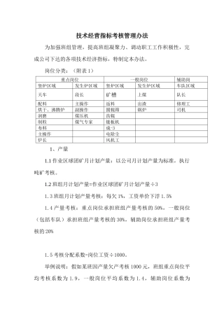 技术指标分解及挂靠考核