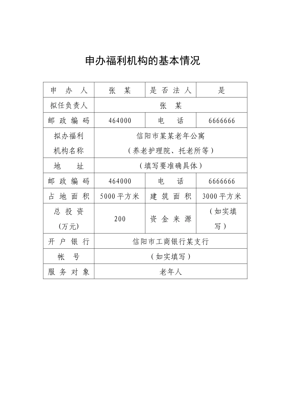 河南省社会福利机构筹办申请表_第2页