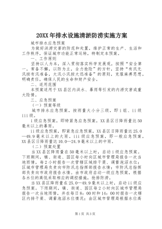 XX年排水设施清淤防涝方案 ()