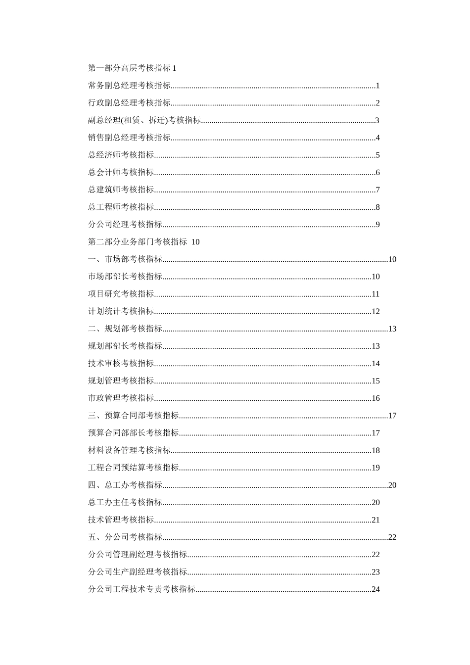 公司所有岗位考核指标、体系_第1页