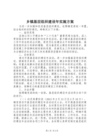 乡镇基层组织建设年方案