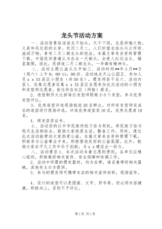 龙头节活动实施方案