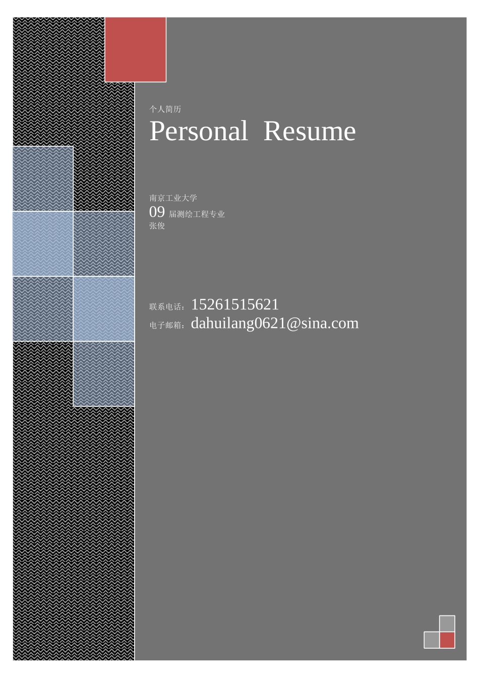 个人简历(word03版)_第1页