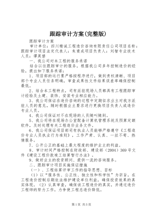 跟踪审计实施方案(完整版)