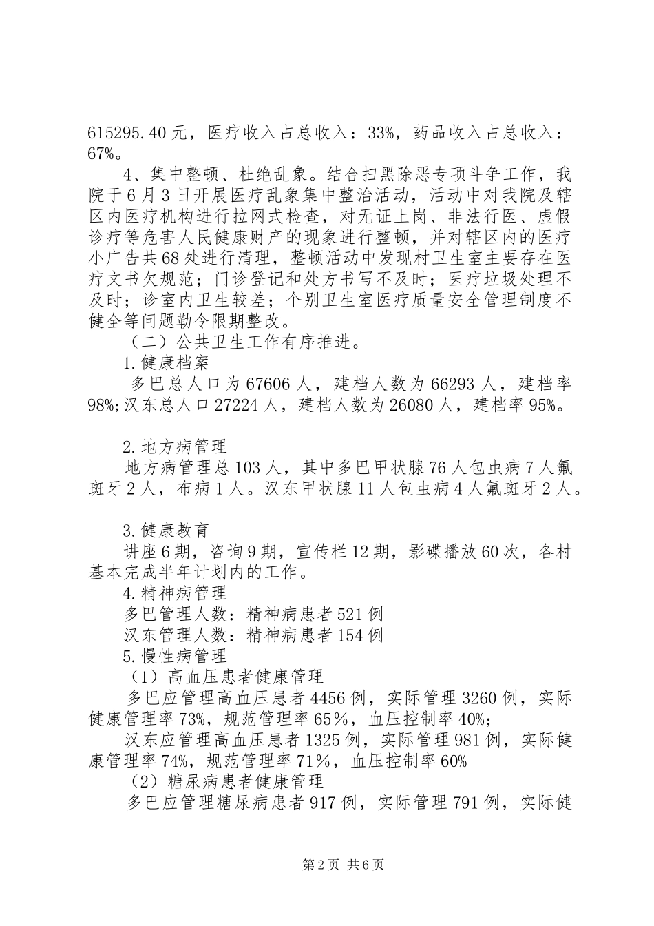 社区卫生服务中心XX年上半年工作总结_第2页