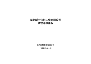 湖北某某化纤工业有限公司绩效考核指标表汇总