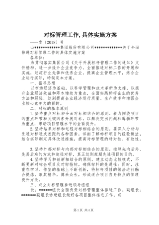 对标管理工作,具体方案