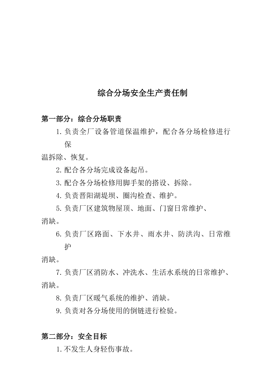 综合分场安全生产责任制hao_第2页