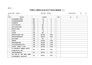 平湖市工商贸企业安全生产评估分级标准(1)