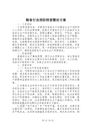 粮食行业消防排查整治实施方案