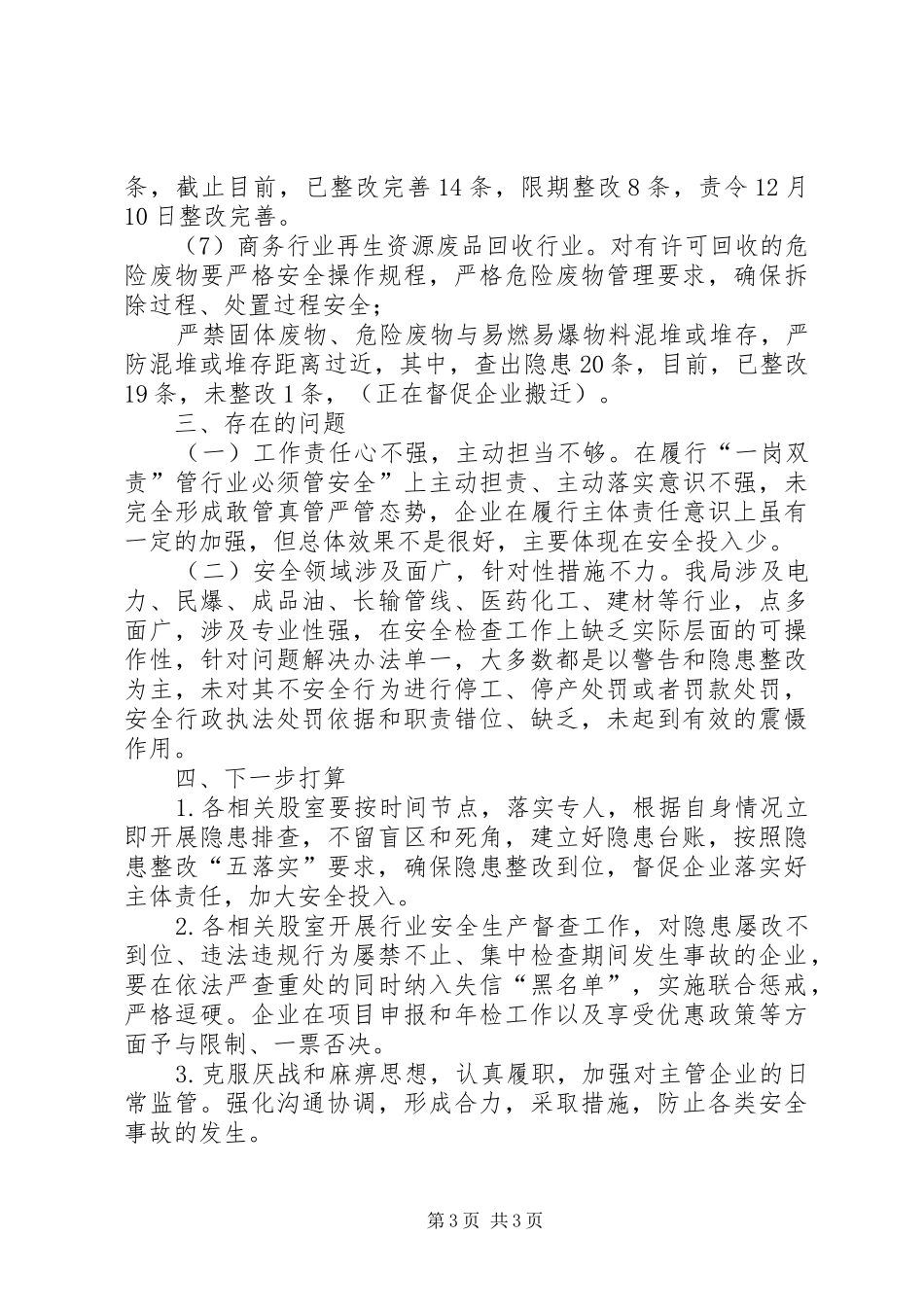 生产大检查和十大专项整治总结_第3页