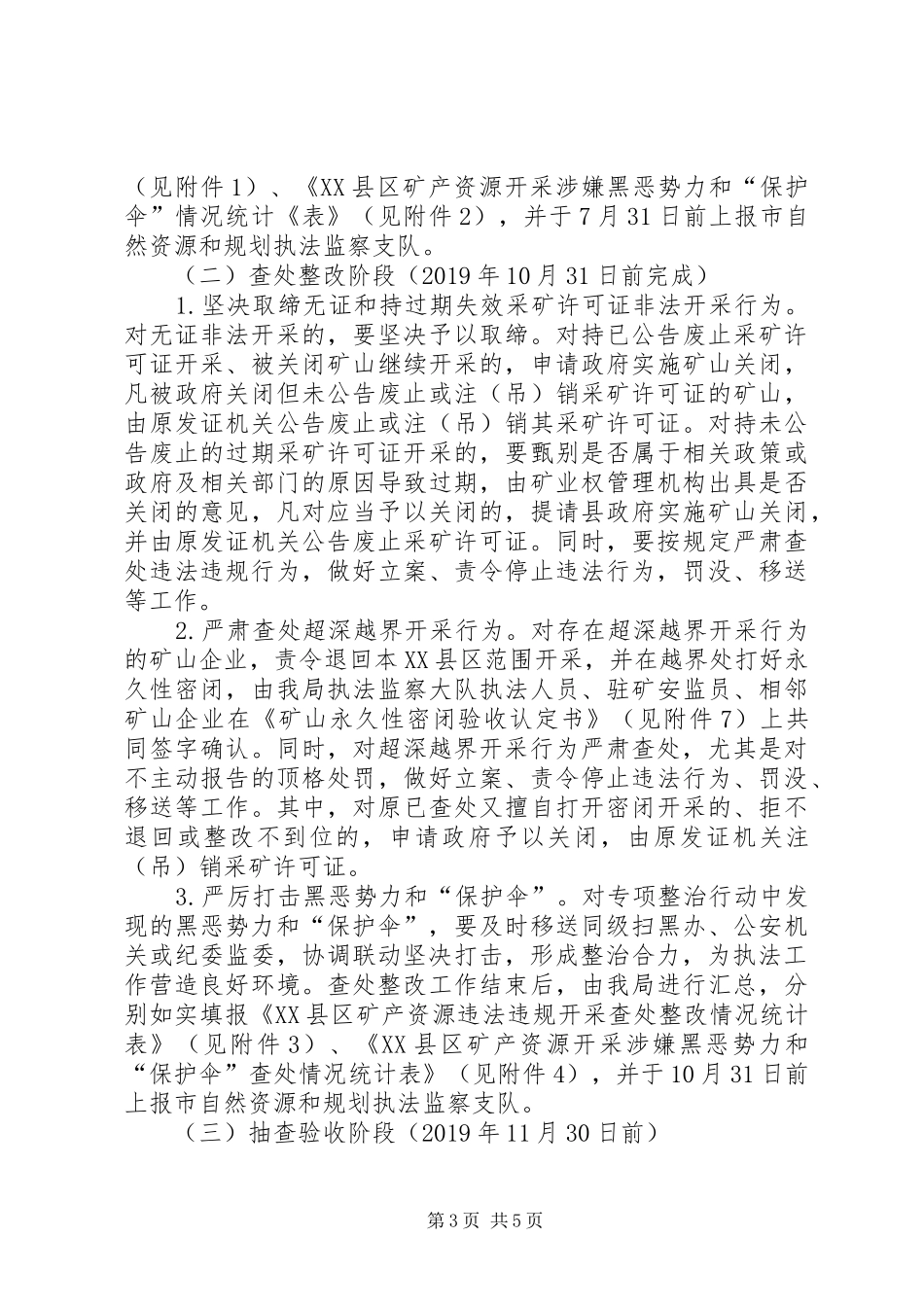 矿产资源开采违法违规行为专项整治行动工作实施方案_第3页