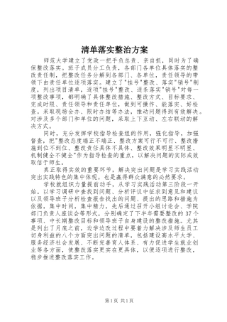 清单落实整治方案