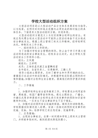 学校大型活动组织实施方案