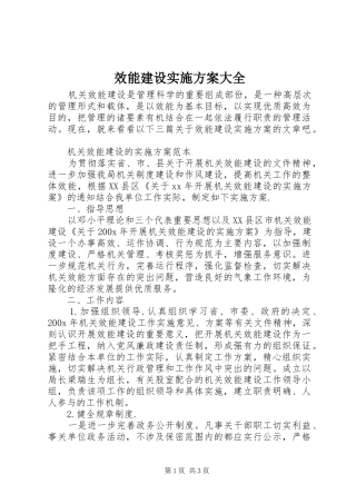 效能建设方案大全