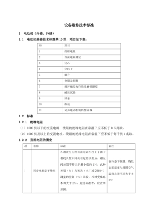设备维修标准