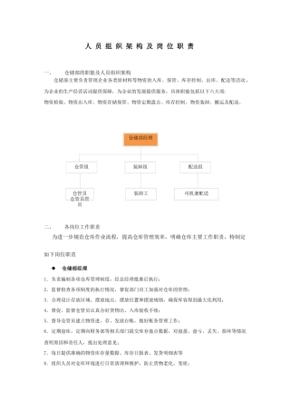 仓储部组织架构及岗位职责(4页)