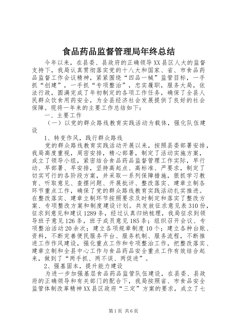 食品药品监督管理局年终总结_第1页