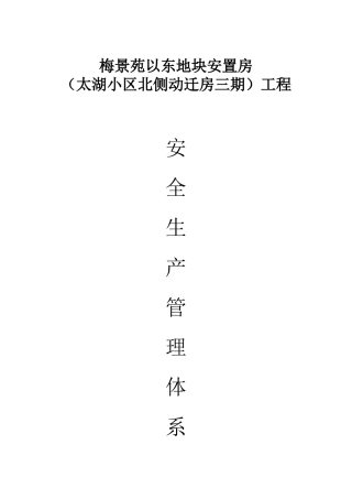 地块安置房工程安全生产管理体系范本