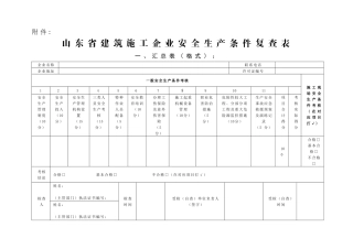 山东省建筑施工企业安全生产条件复查表