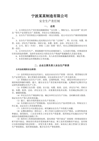 宁波某制造有限公司安全生产制度--sjing130