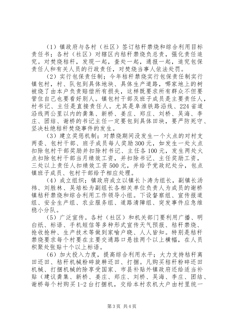 镇“三夏”暨秸秆禁烧工作方案_第3页