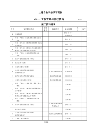 建筑工程资料填写范例培训资料