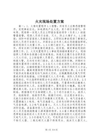 火灾现场处置实施方案
