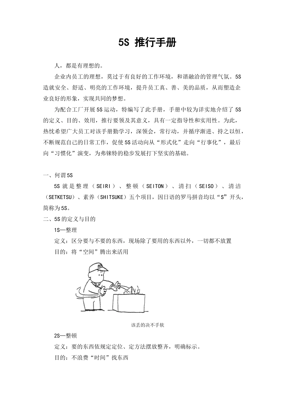 弗铼特5S推行计划_第1页