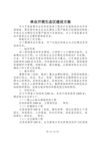 林业开展生态区建设方案