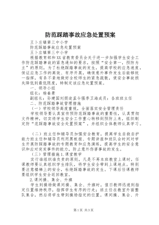 防范踩踏事故应急预案